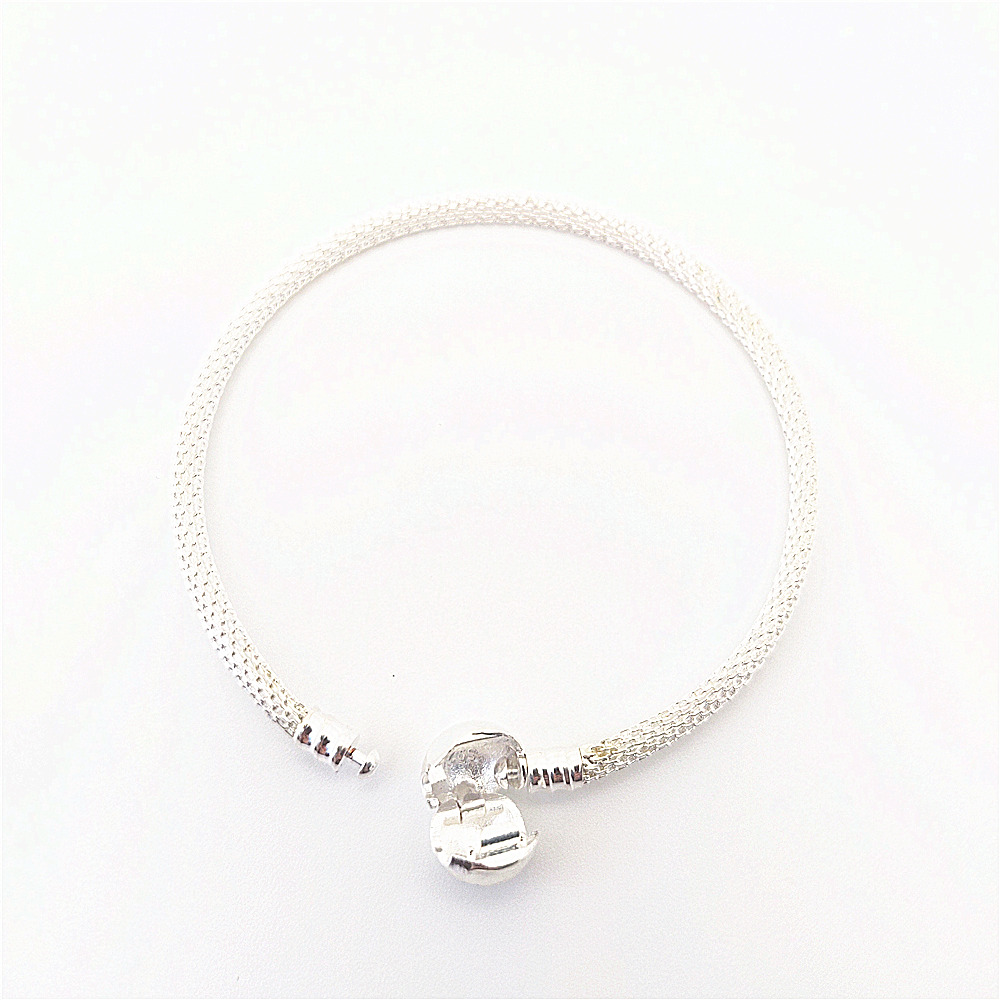 

Net Chain Bracelet Fashion Women Jewelry 925 Silver Plated Lovely For Pan Replacement Charm Bead European Style