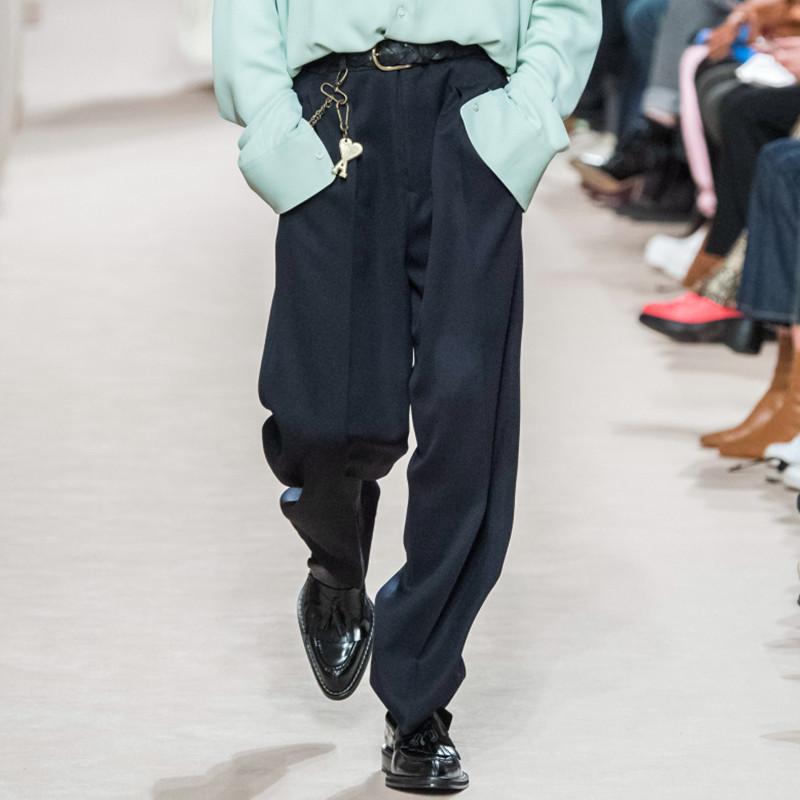 

Men's Pants Men Straight Autumn Winter Pure Color Korean Version Of The British Wind Casual Loose, Black