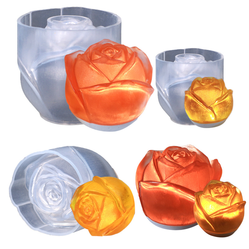 Rose Bud Resin Mold 3D Flower Silicone Casting Molds Craft Mould DIY Resin Soap Candle Wax Polymer Clay Concrete