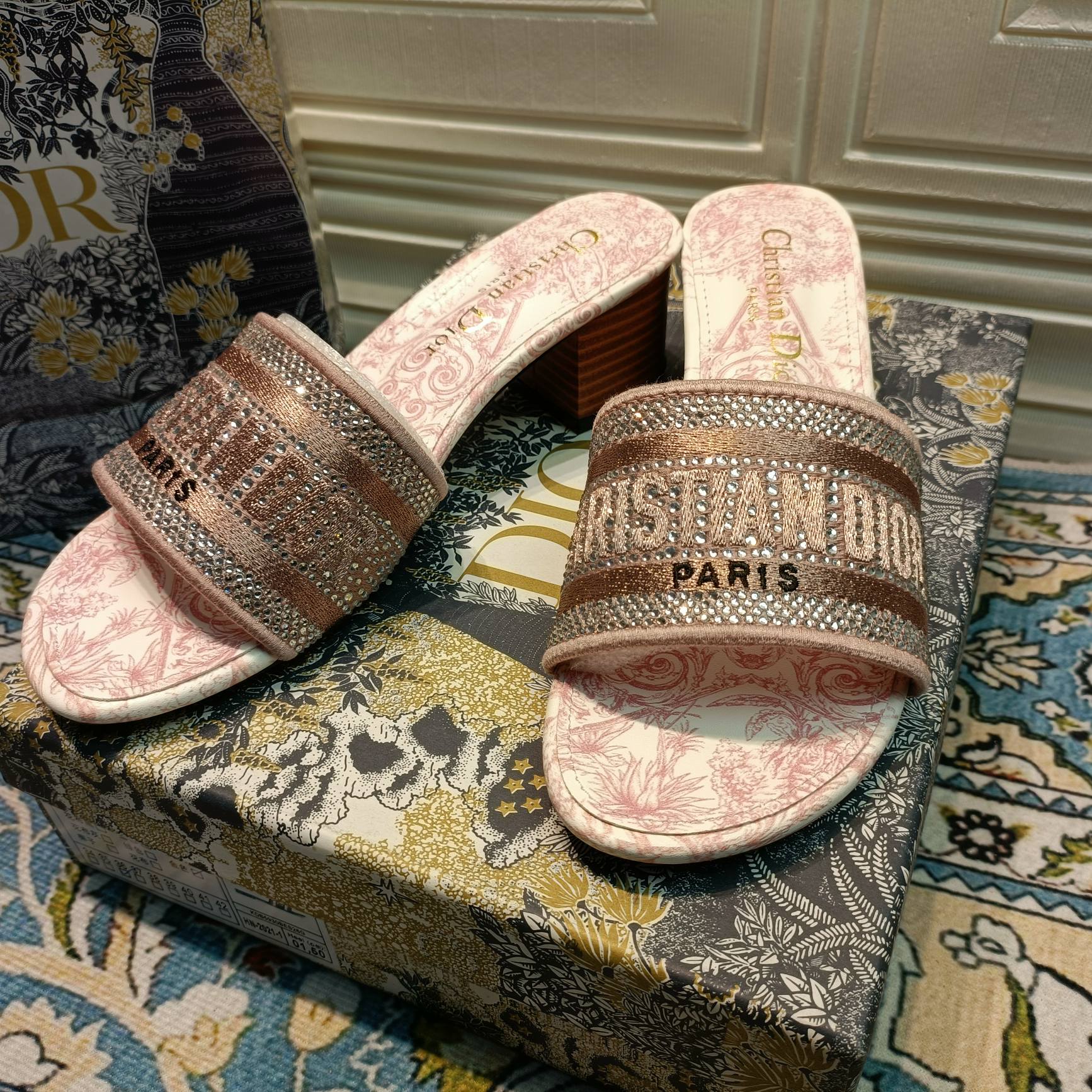 

Dior Diamond Slipper Sandals, #1