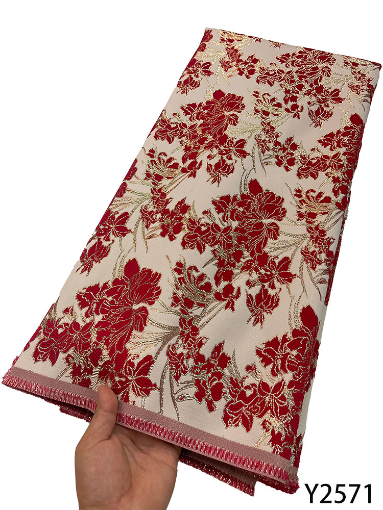 

Most Popular French Organza Fabric High Quality African Jacquard Lace Nigeria Fabric For Women Party Dress Y2571