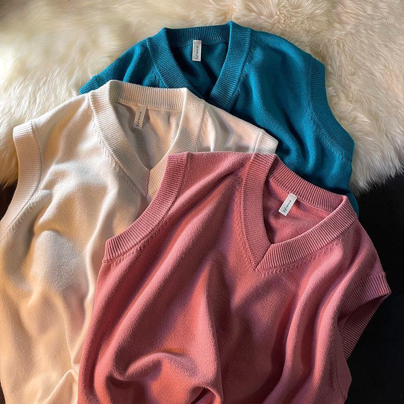 

Men' Sweaters INXYZ Autumn Winter Fashion Trend Sweater Casual V-neck Solid Color Plus Size Vest Knit Women' Pullover, Magenta