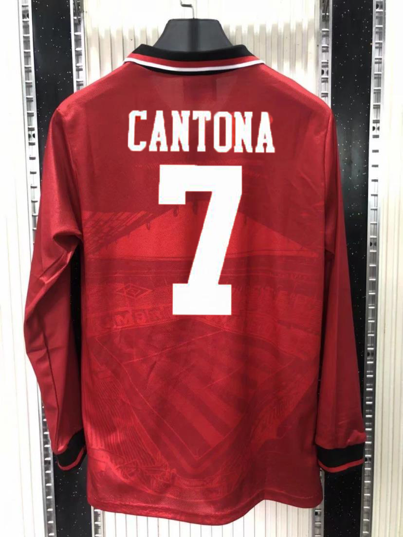 

Manchester 1994 1995 1996 long sleeve home red soccer jersey retro 94 95 96 man GIGGS utd BECKHAM CANTONA football shirt, Long sleeve 94/96
