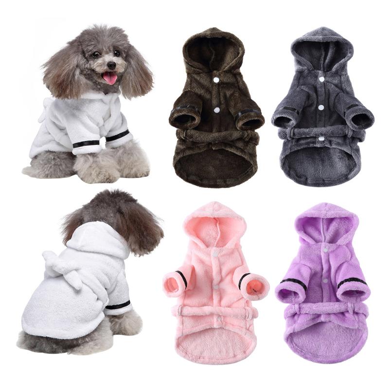 

Dog Apparel Bathrobe Towel Pet Bath Robe Sleeping Clothes Drying Super Absorbent Coat Large Medium Small Supplies, White