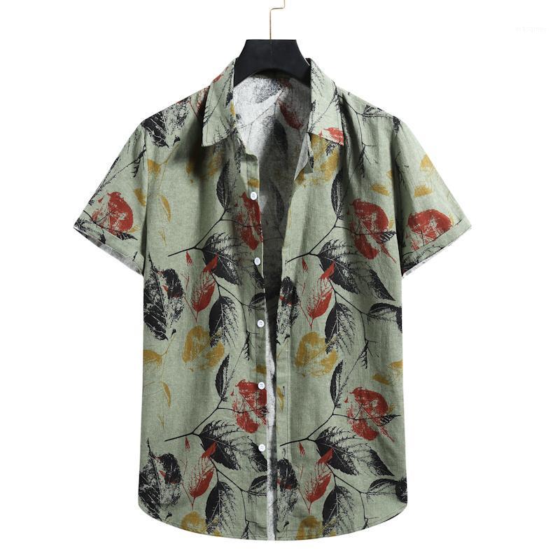 

Men' Casual Shirts 2022 Summer Hawaiian Short Sleeve Floral Shirt Beach Surfing Fashion, As pic