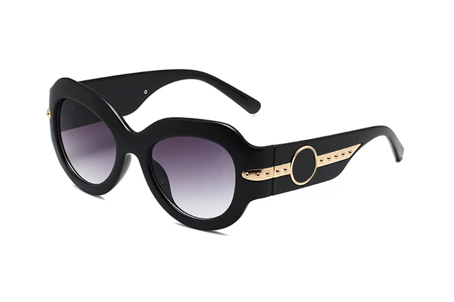 Créateur de mode de luxe grand cadre Lunettes de soleil mens côté lettre ovale polarisée Lunettes de soleil femmes Polaroid haute qualité gafas d
