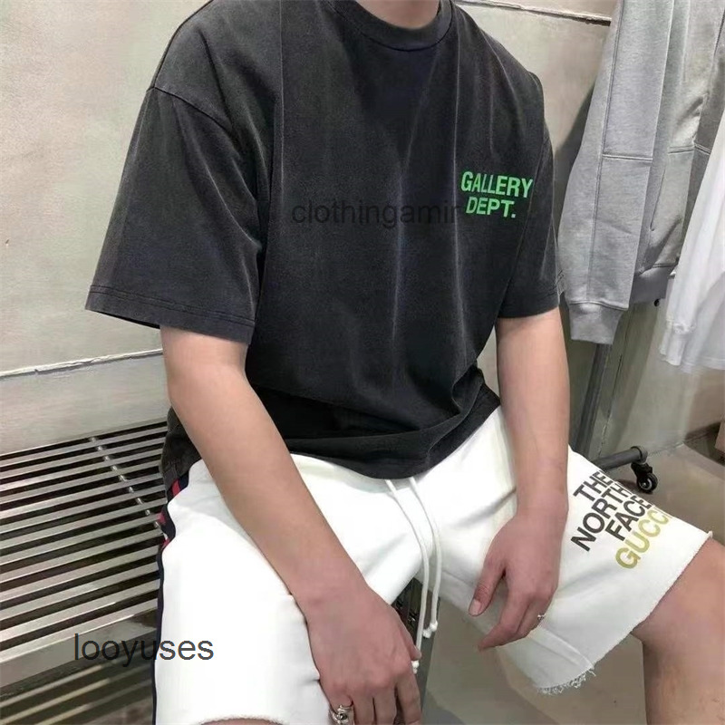 

Fashion Tshirts Galleryes Depts Oversize Designer T Shirts Shirt Print 2022 Mens Fashion Wash Letter Short Sleeve, Wash water black