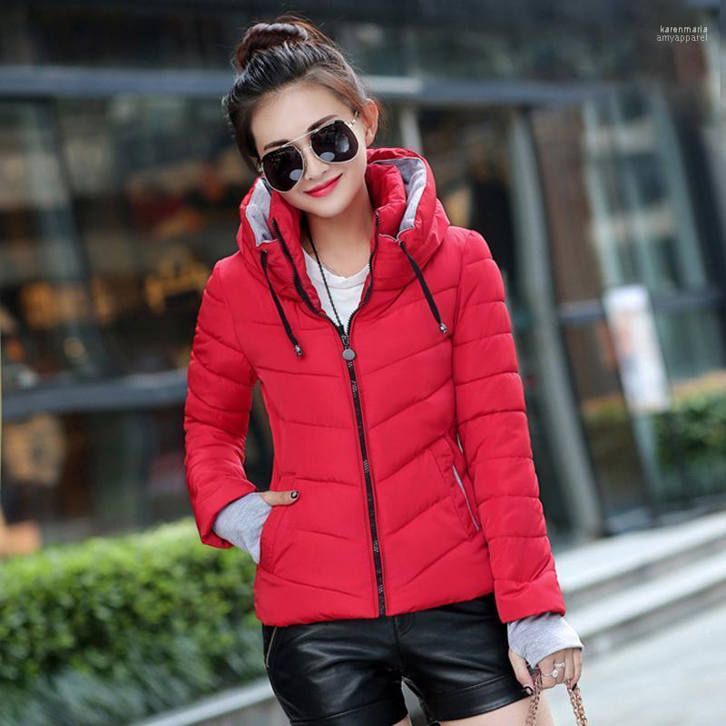 

Fashion Solid Color Collar Coat Winter Hooded Cotton Urban Leisure Short Stand Woman'S Clothing Thicken Kare22, Style 07