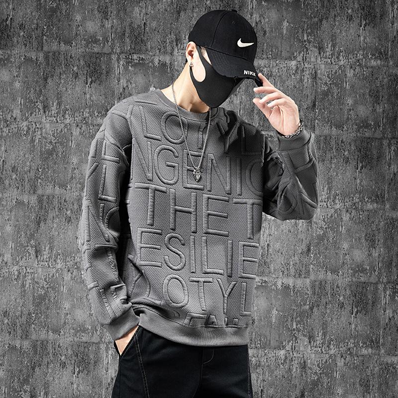 

Men's Hoodies & Sweatshirts Autumn And Winter Mens Fleece Warm Loose Fashion Casual 3D Letters Hip Hop Tops Streetwear Spring, Black