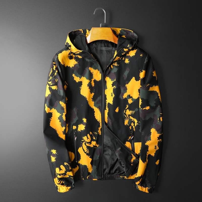 

Men's Jackets 2022 Men Luxury Rib Sleeve Yellow Camouflage Camo High Couple Baseball Coats & Abstract Digital Coat Motor #D217