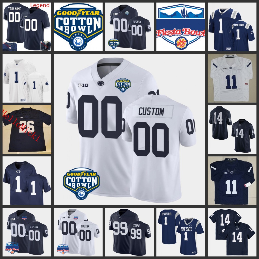 

2022 NCAA Custom Penn State Nittany Lions Stitched Football Jersey 10 Lance Dixon 34 Shane Simmons 99 Coziah Izzard 17 Mason Stahl 4 Journey Brown 3 Parker Washington, Special blue