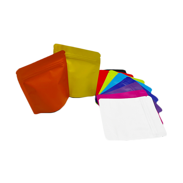 

Wholesale colorful plain mylar bags 3.5g matte stand up pouch aluminum foil resealable zipper bag 4x5 inch