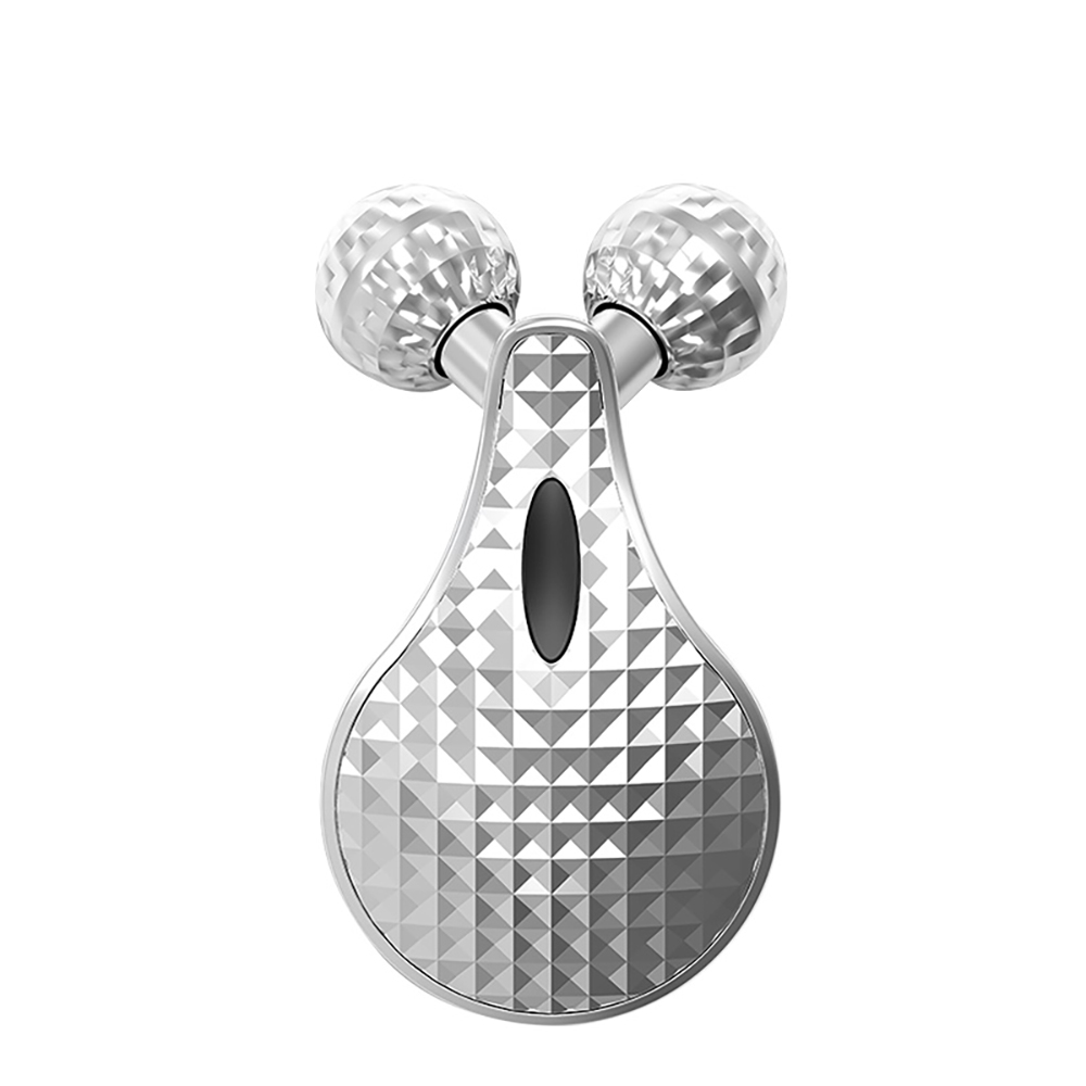 

Small size face massage beauty product double rolling heads facial roller solar galvanic powered handheld skin firm and kneading massaging tool