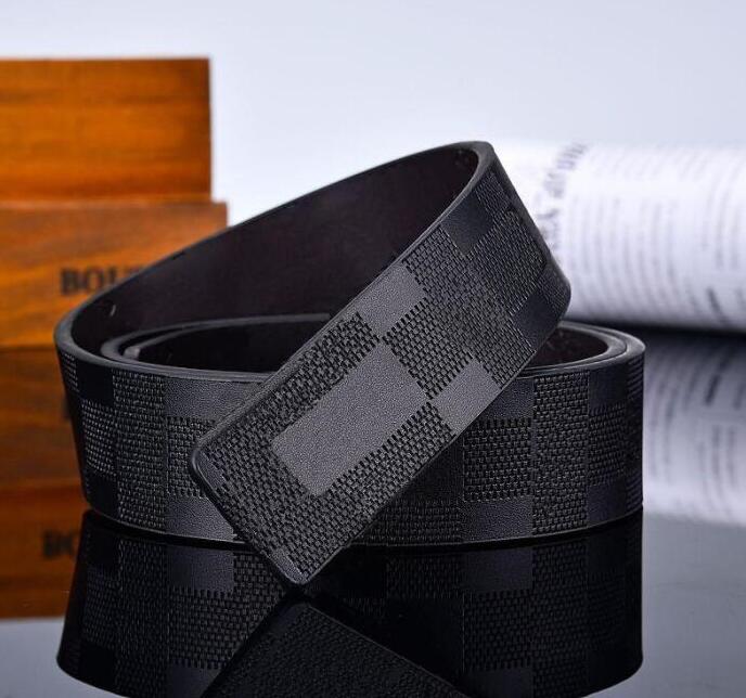 

Men Designer Belt Classic fashion casual letter smooth buckle womens mens leather belt width 3.8cm with orange box size 105-125cm, Width 3.8cm with gift box