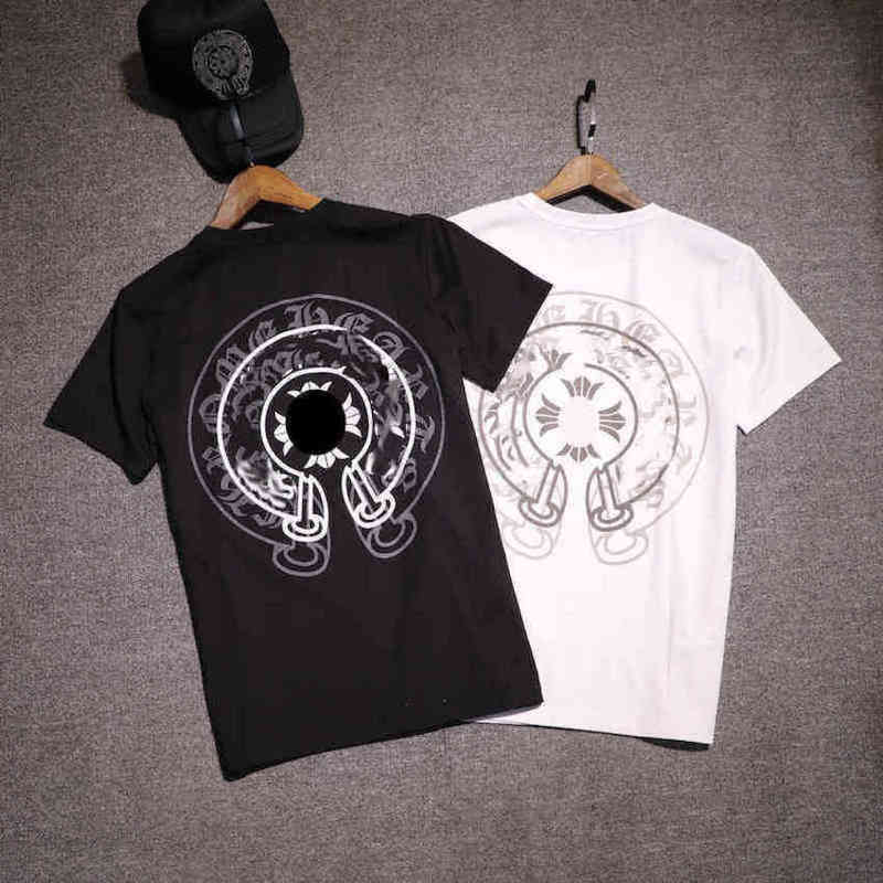 

Ch Fashion Classic t Shirts Print Cro Tees Designer Big Shadow Horseshoe T-shirt Men' Short Sleeve Women' Sanskrit Cross Sweatshirts Tops Tshirts Tb59, White t-shirt