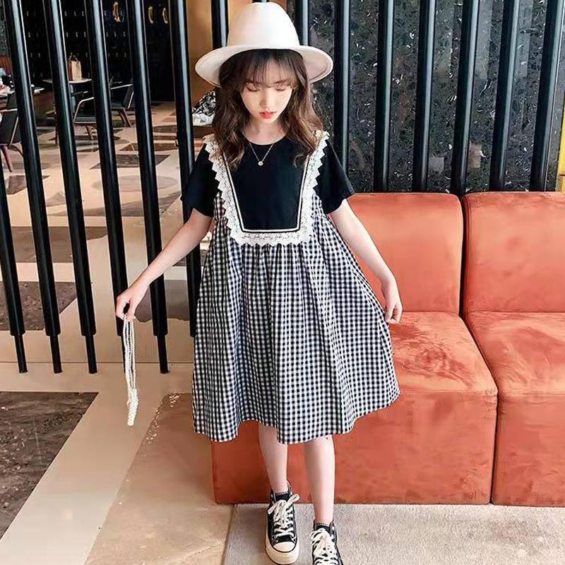 

Girl's Dresses Girls Plaid Dress 2022 Summer Kids Casual Party Loose Teen Costumes Children Princess Clothing Vestidos 4 6 8 10 12 YearGirl'