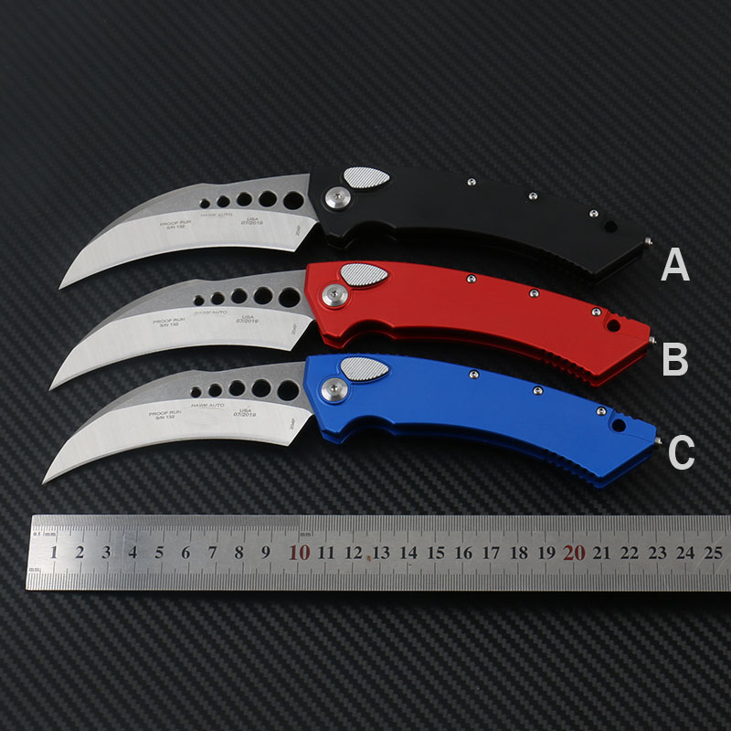 

2022 MT Auto Tactical Karambit Claw Knife D2 Satin Blades CNC 6061-T6 Aluminum Handle With Retail Box