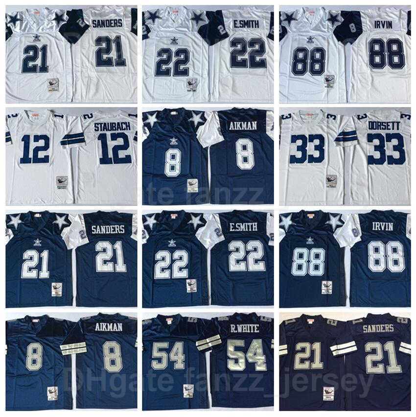 

NCAA Retro Football Vintage 21 Deion Sanders Jerseys 8 Troy Aikman 22 Emmitt Smith 33 Tony Dorsett 88 Michael Irvin 12 Roger Staubach, 21 navy blue