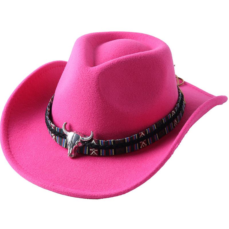 

Berets Cowboy Hat Hip Hop European And American Style Big Monochrome Felt Men Women Brim Outdoor