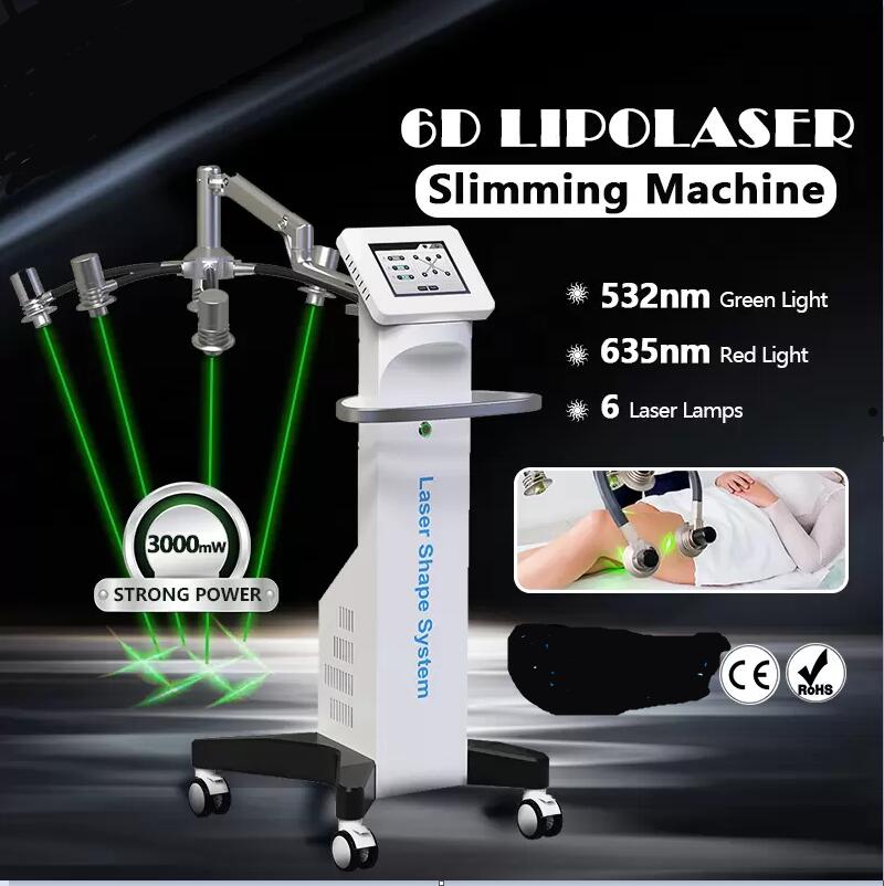 

Professional Laser slimming System 532nm 635 Laser Fat Reduction Cold Source shape Machine red green light therapy Lipolysis Abdomen Weight Loss lazer equipment
