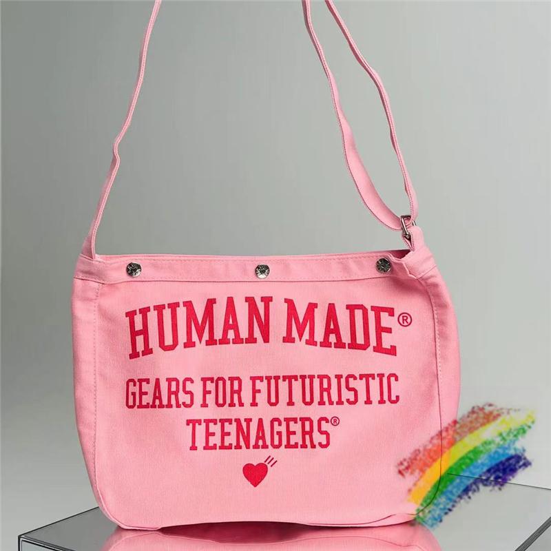 

Duffel Bags MADE Bag Men Women Quality HUMAN Pink Shoulder Messenger Love Canvas Casual BagDuffel