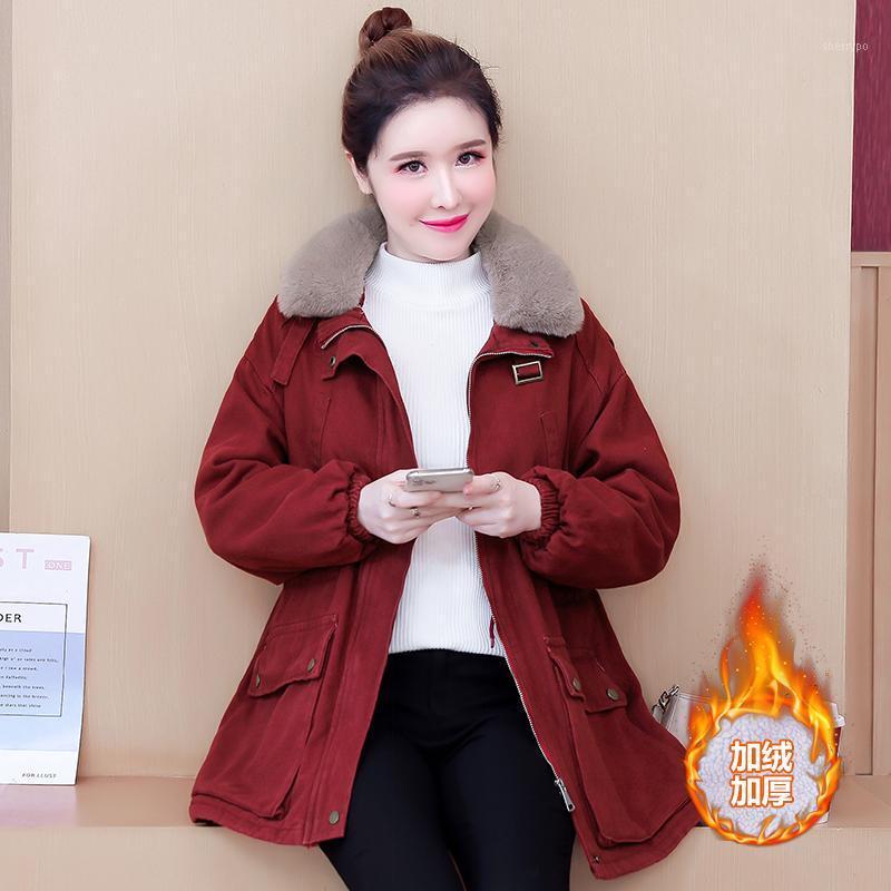 

Women's Trench Coats Fashion Plus Sze Jeans Women Winter Autumn Long Coat 2022 Feminina Denim Fleece Liner Female Overcoats, Burgundy
