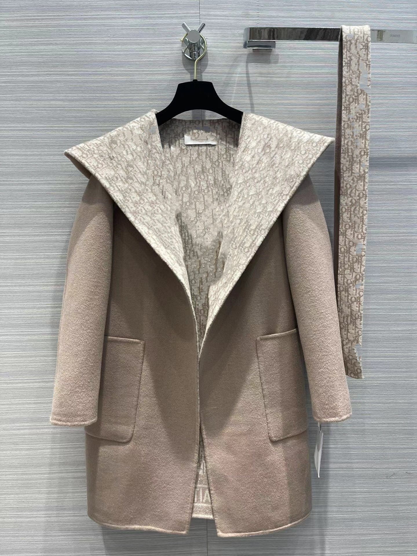 

Trench Coats 2022 Women' Wool & Blends Autumn Long Sleeve Hooded Jackets Designer Brand Same Style Outerwear 0716-16, Contrast color