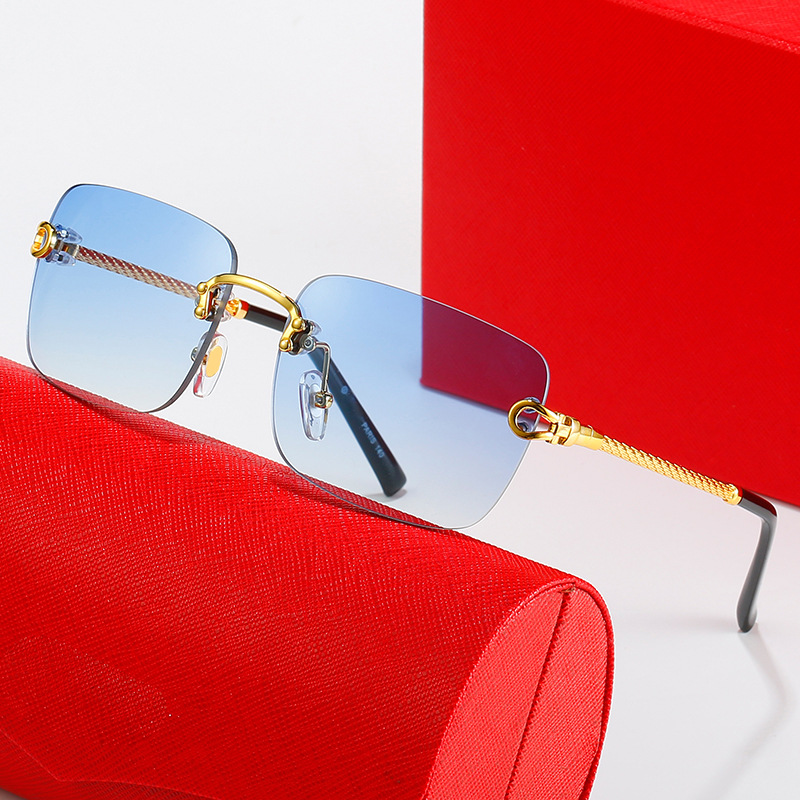 Sunglasses womens trendy designer Sunglass Sunshade fashion beach sun glasses UV pretection twist oversized gafas Lunettes de soleil Goggle Rimless