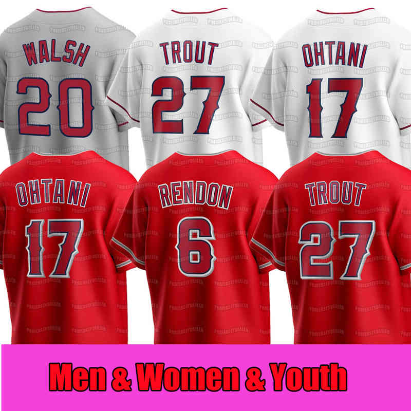 

C202 17 Shohei Ohtani 2022 Jersey Mike Trout Jared Walsh Brandon Marsh Jo Adell Anthony Rendon Tyler Wade Max Stassi Andrew Velazquez, 2020 season white flex base s-3xl