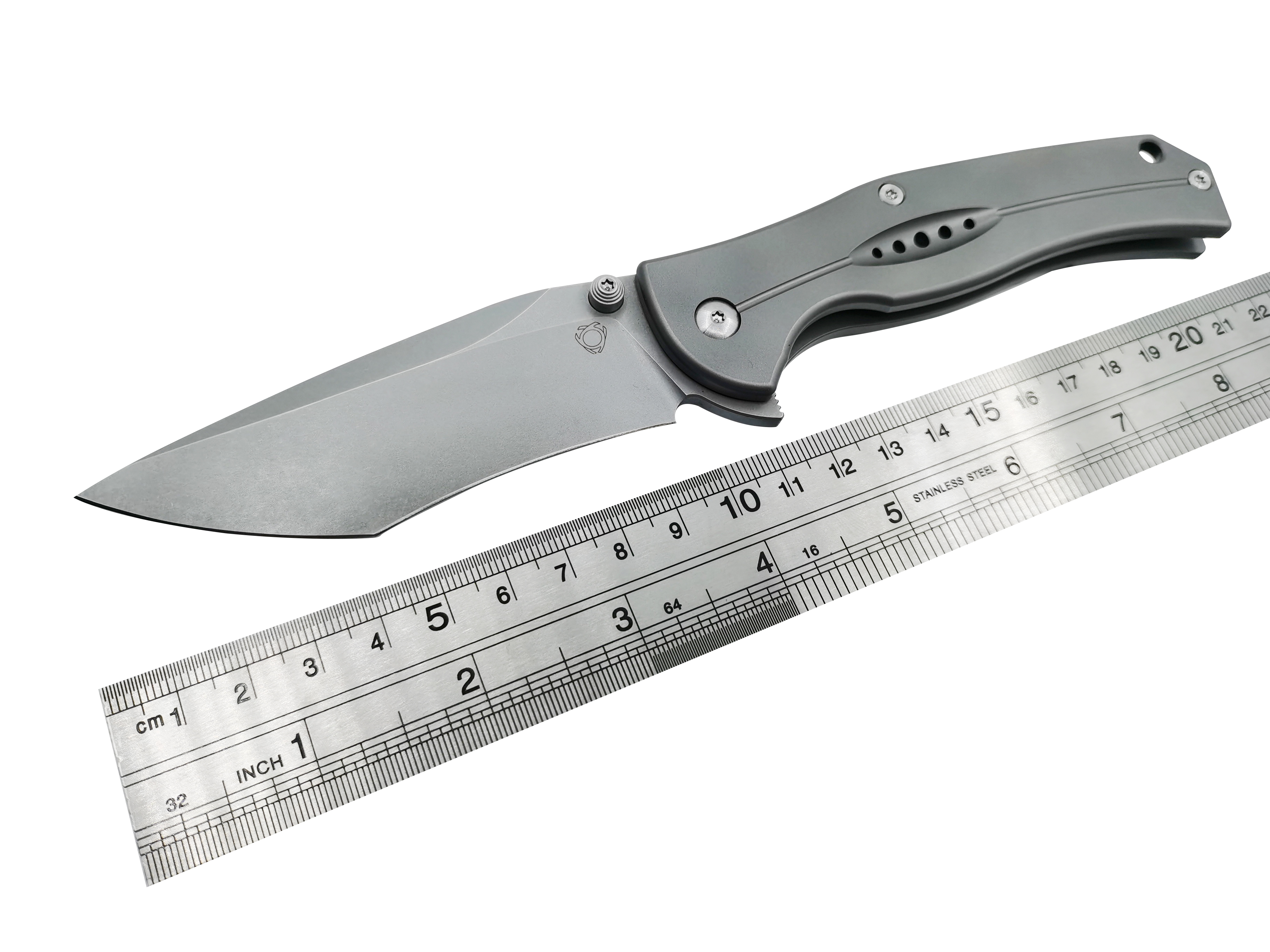 

SixLeaf Folding Knife Camping D2 Blade TC4 Titanium Handle Fast Open Flipper Outdoor tool SL-17