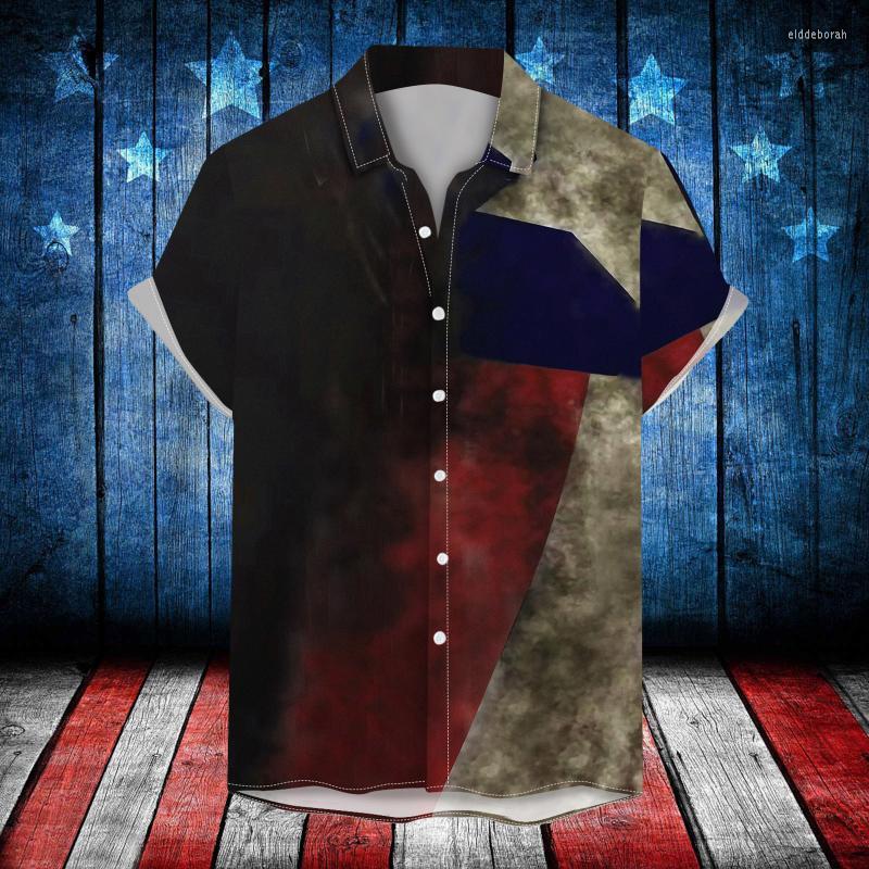 

Men's Casual Shirts Mens Turn Down Collar Men With Designs Fashion And Leisure Independence Day 3D Tropical Shirt BulkMen's Eldd22, Black