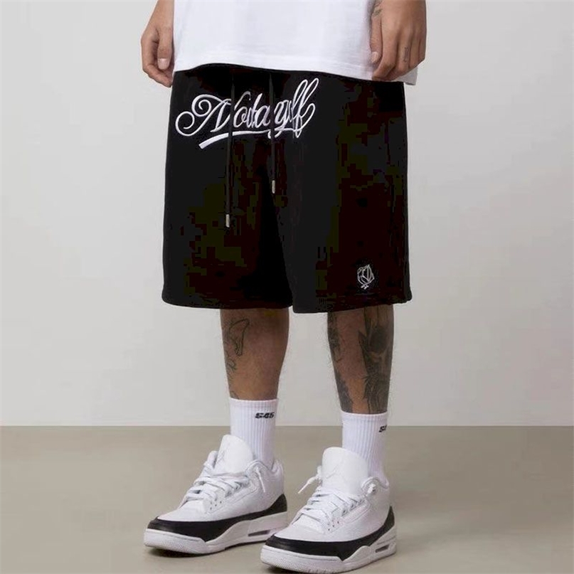 

Basketball men shorts five point wide leg pant casual loose summer outerwear couple American high street Harajuku bottom 220407, Gray