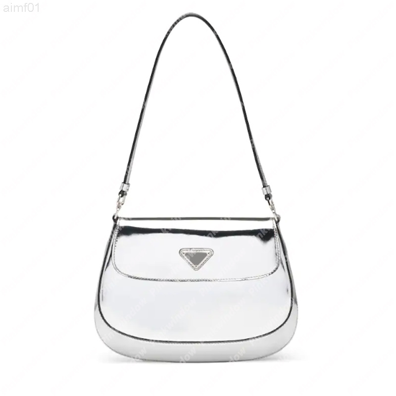 

2022 Shoulder Bags Women Handbag Luxurys Designers Totes Cleo Brushed Leather Bag with Flap Purses P21011902l, Silver