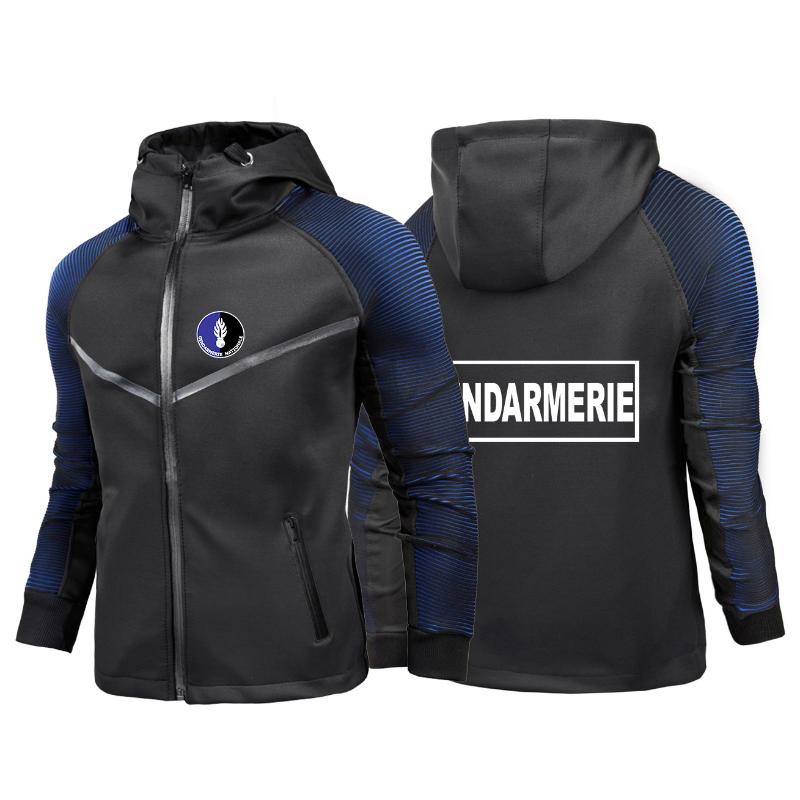 Sweats à capuche pour hommes Sweat-shirts Costume de course Veste 2022 Gendarmerie française Hommes Haute Qualité Confortable Casual Dégradé Mant
