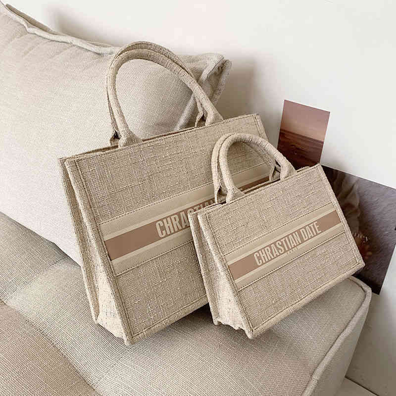 

2022 Top Design Luxury Bags large capacity women's summer spring high sense foreign style handbag Tote Bag, Large beige