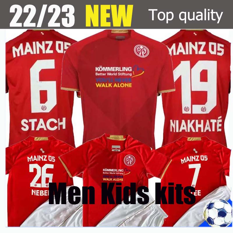 

22 23 BURKARDT NIAKHATE FSV Mainz 05 Mens Soccer Jerseys LEE NEBEL STACH Home Football Shirt Short Sleeve Adult Uniforms