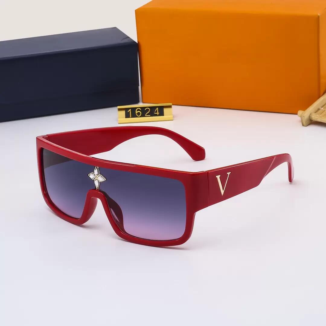 

designer sunglasses men mens sunglasses for women woman Cyclone plate ultra-thick frame one-piece UV400 lens four-leaf crystal with orange box blue case 1624