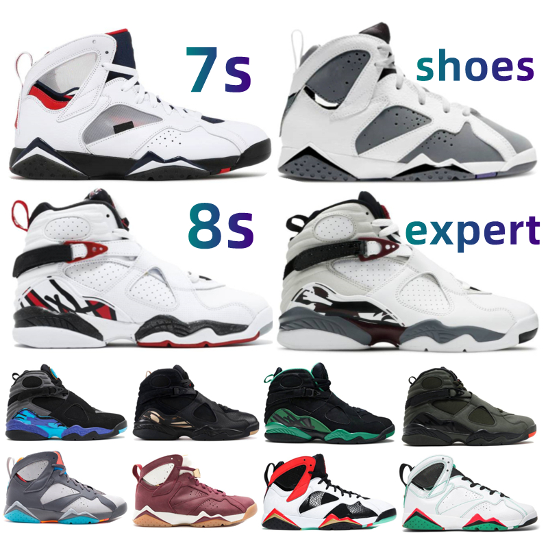 

2022 Top Quality 7 8 Basketball Shoes 7s Leather Hare Flint 8s Aqua Raid South Beach Three Peat Reflective mens trainers Sports Sneakers 40-46, Box