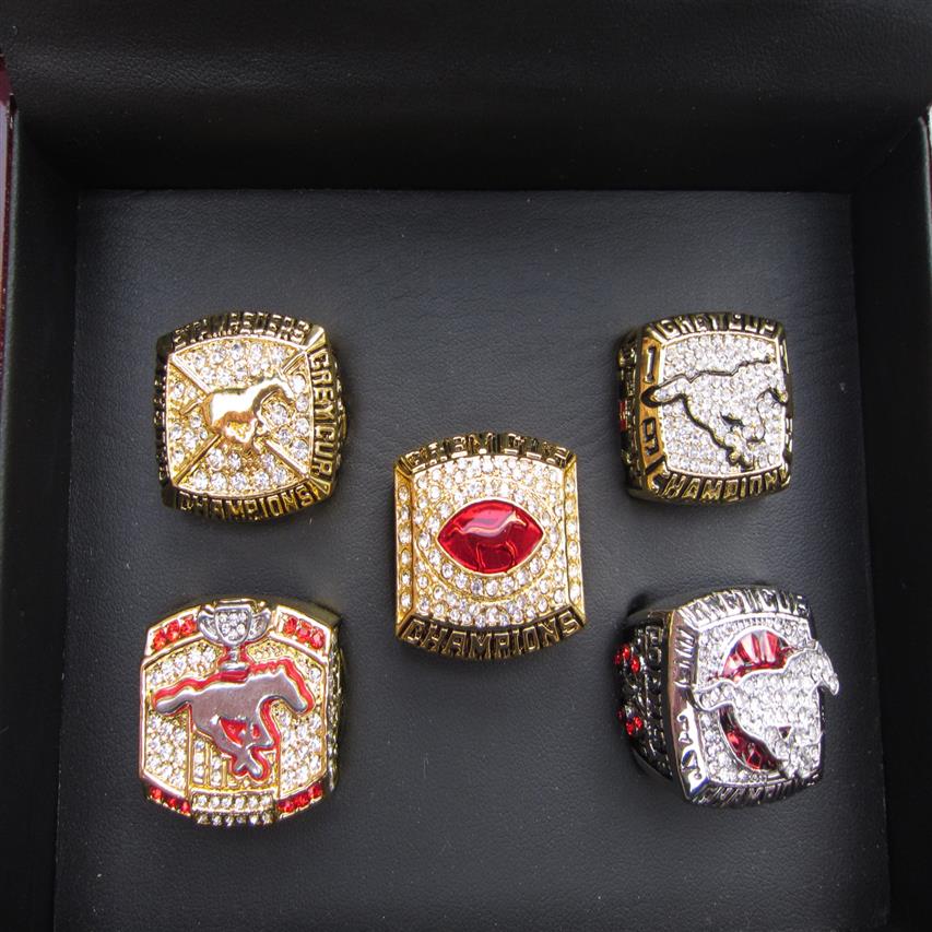 

5PCS Calgary Stampeders Grey Cup Championship Ring Men Fan Souvenir Gift Whole 2019 Drop 289F