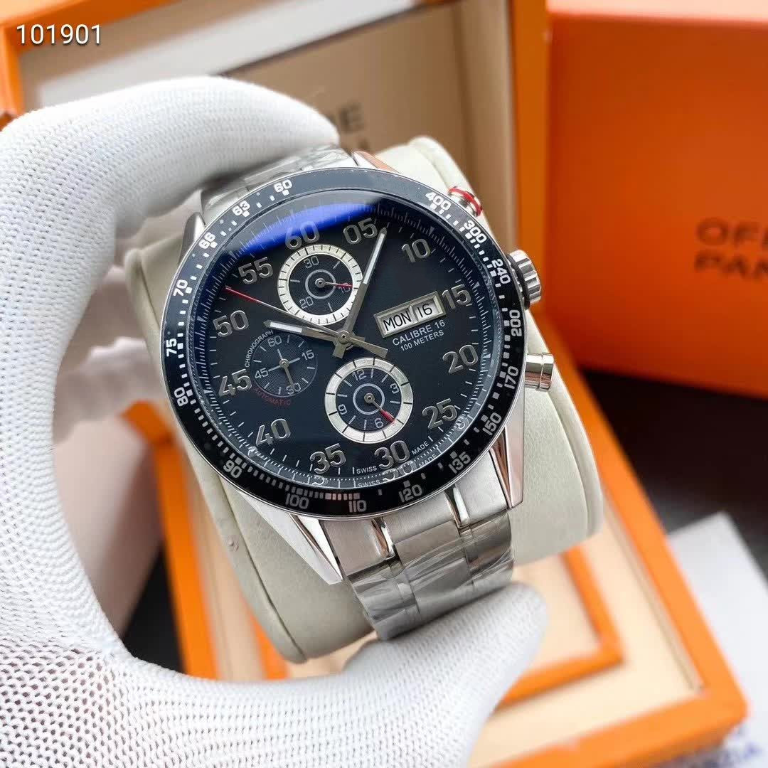 

Top AAA+ watches high-end men's Automatic mechanical watch hot selling business style high quality AAA waterproof boutique steel watchband sapphire surface Carrera