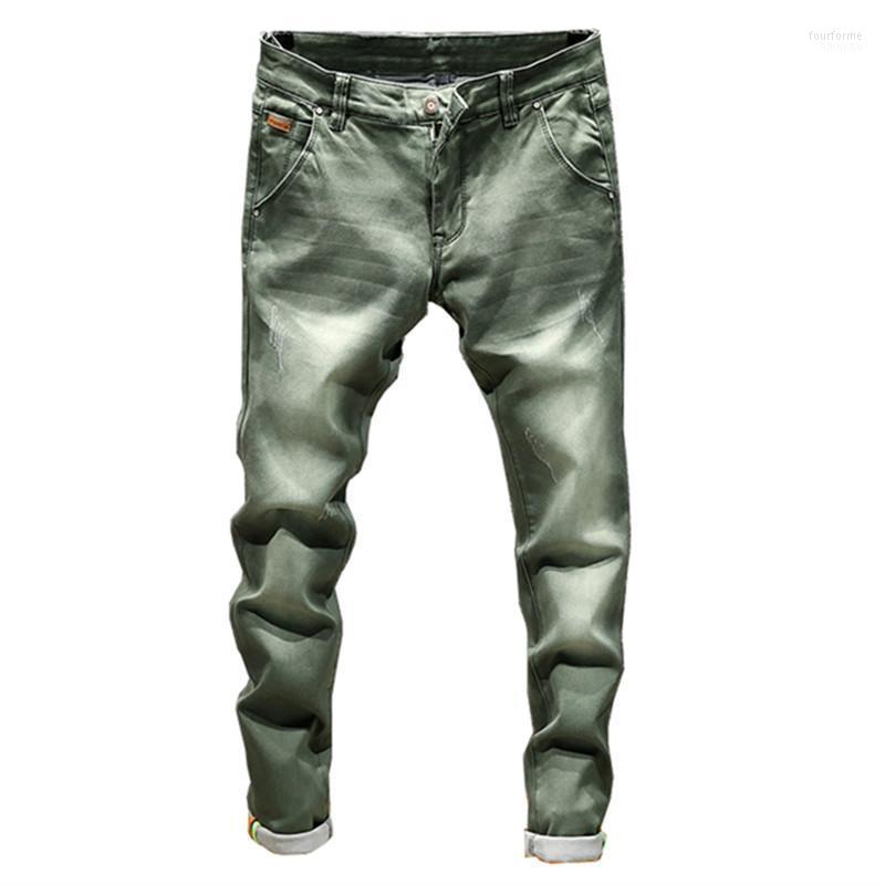 

Men's Jeans Brand Men Skinny Stretch Mens Colourd Fashion Slim Fit Casual Pants Trousers Jean Male Green Black Blue White1, 809 white
