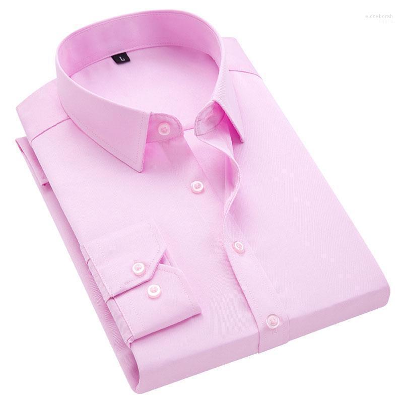 

R.N.J. Business Non-iron Formal Solid Shirts Mens Clothes 2022 Long Sleeve Dress Casual Slim Fit Men Social Shirt Men's Eldd22, Black