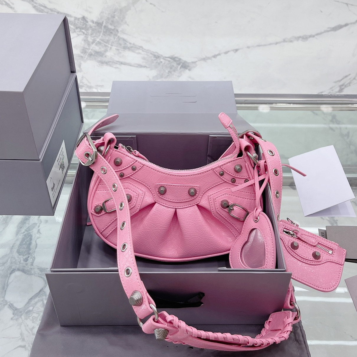 Motorcycle Locomotive Crossbody Bag Designer Bags Girls Handbags Axillary Shoulder Bag Removable Strap Zipper with Genuine Leather