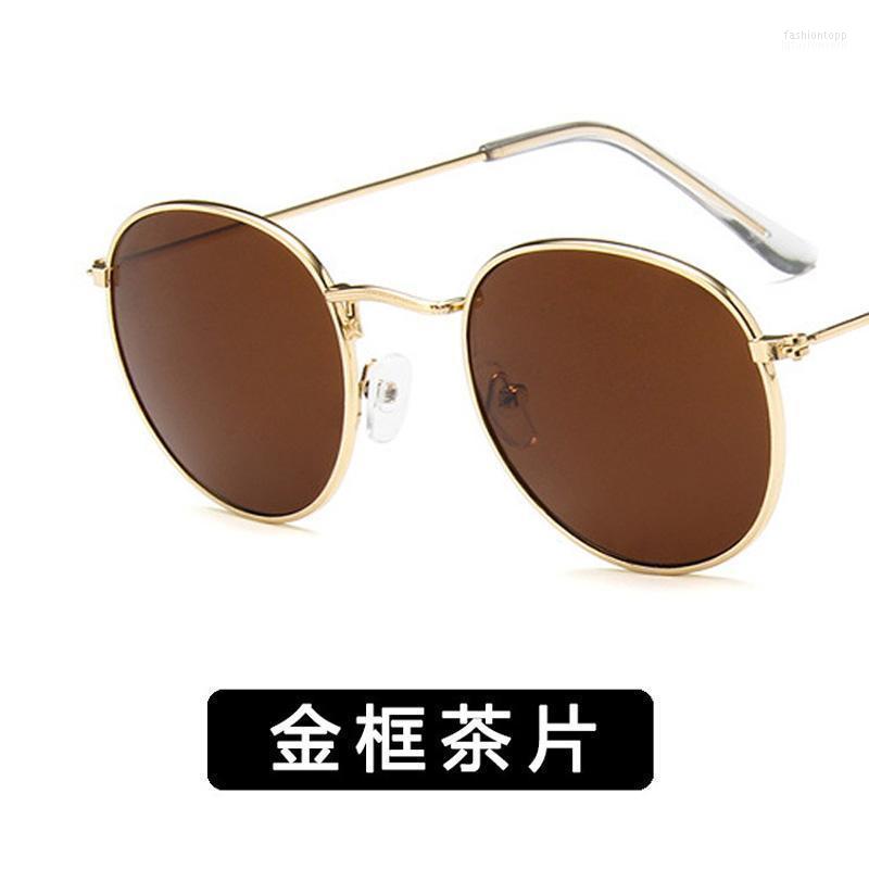 

Sunglasses Women Small Luxury Mirror Round Retro Black Pink Eye Metal Frame Tinted Color Lens Sun GlassesSunglasses