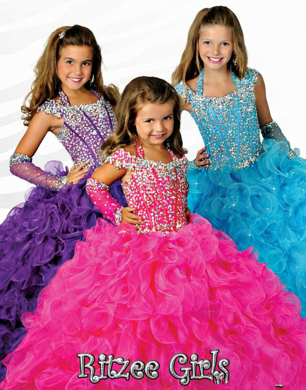 

Wholesale New Pageant Dress For Teens Ball Gown Kids Birthday Party Gowns Little Girls Wedding Gown In Stock Flower Girl Dresses, Grape