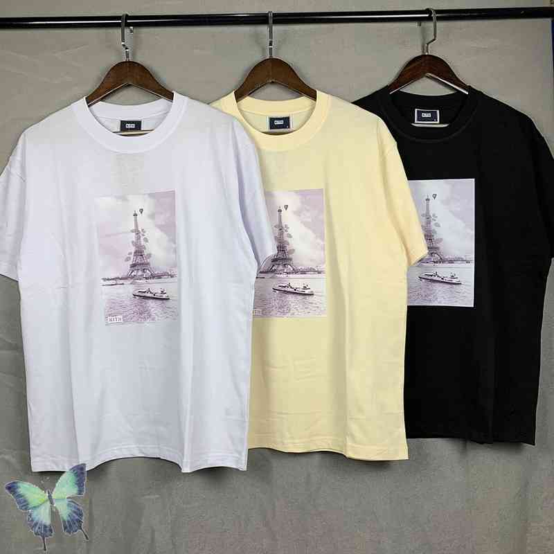 

Men' and women' T-shirts with Eiffel Tower kiss, casual wear, 8021hei