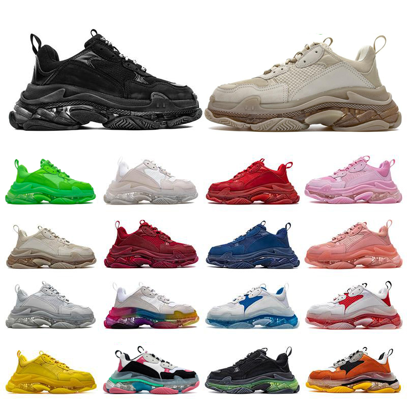 

2023 New Men Women Dad Platform Casual Shoes 17FW Triple S Sneaker Clear Bubble bottom mens Sneakers black red Old Grandpa Trainer Sports Outdoor Shoes, Intersport #5