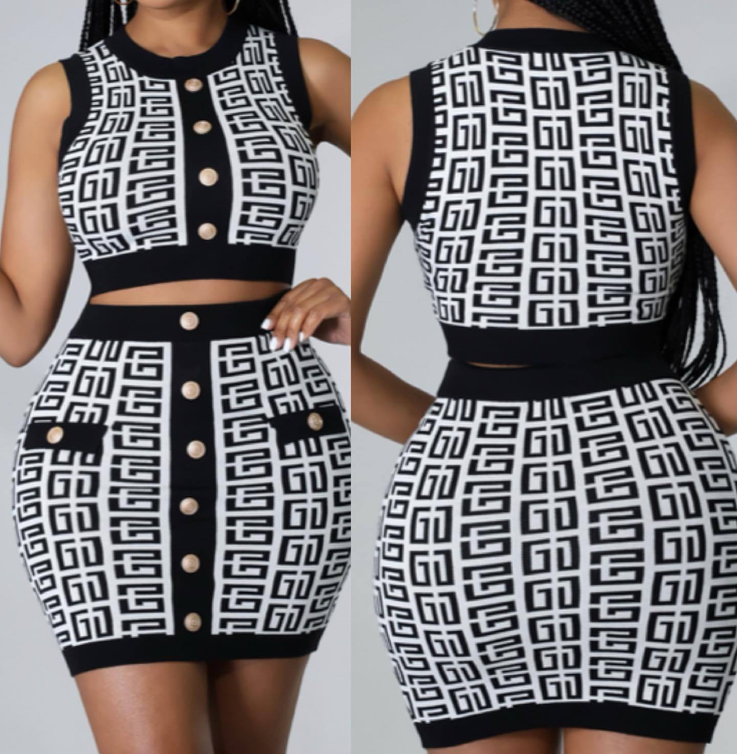

Spring Summer Tracksuits Fashion Womens Knits Two Pieces Dress Set Women Outfits Top + Bodycon Skirt Sets Girls Tees Sweater Mujer Jogger Party Dress Suit Size S-2XL, Black