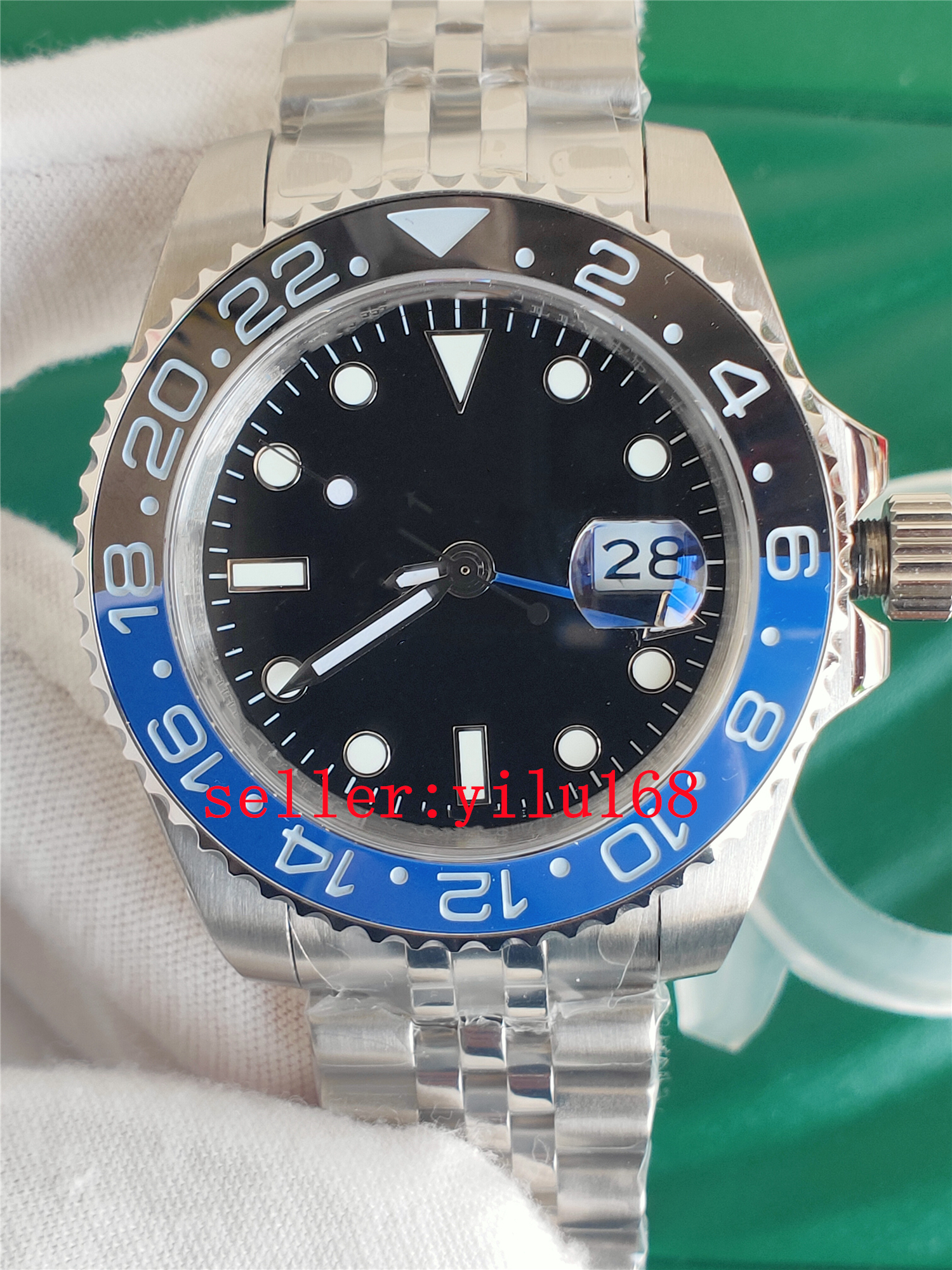 

2 colour MEN wristwatches watches UI F 126710 40mm calendar ceramic bezel luminous dial mechanical automatic jubilee bracelet Pepsi Basel World 904L Stainless, Black