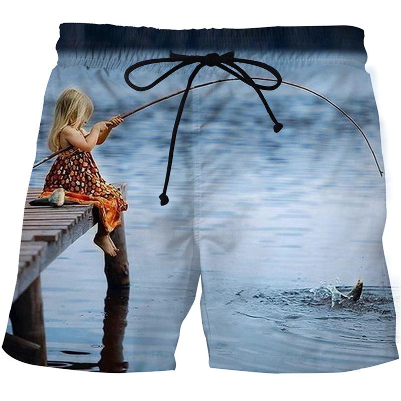 

Men's Shorts 2022 The 3 D Tide Beach Pants In Summer, White;black